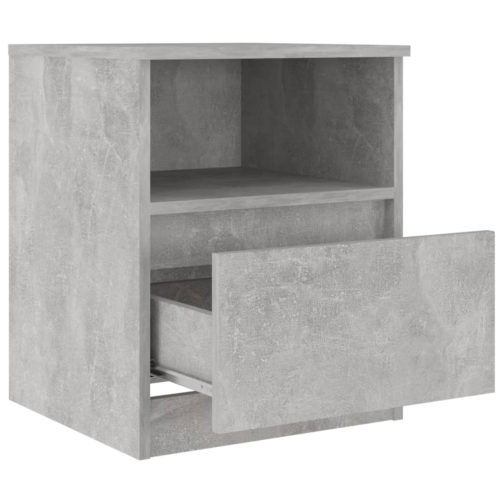 Table de chevet gris béton 40x40x50 cm bois d'ingénierie - XIOS