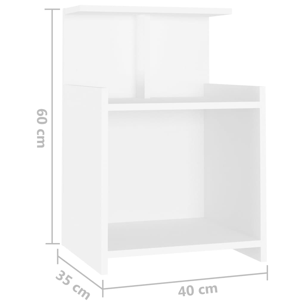 Table de chevet blanc 40x35x60 cm bois d'ingénierie - XIOS