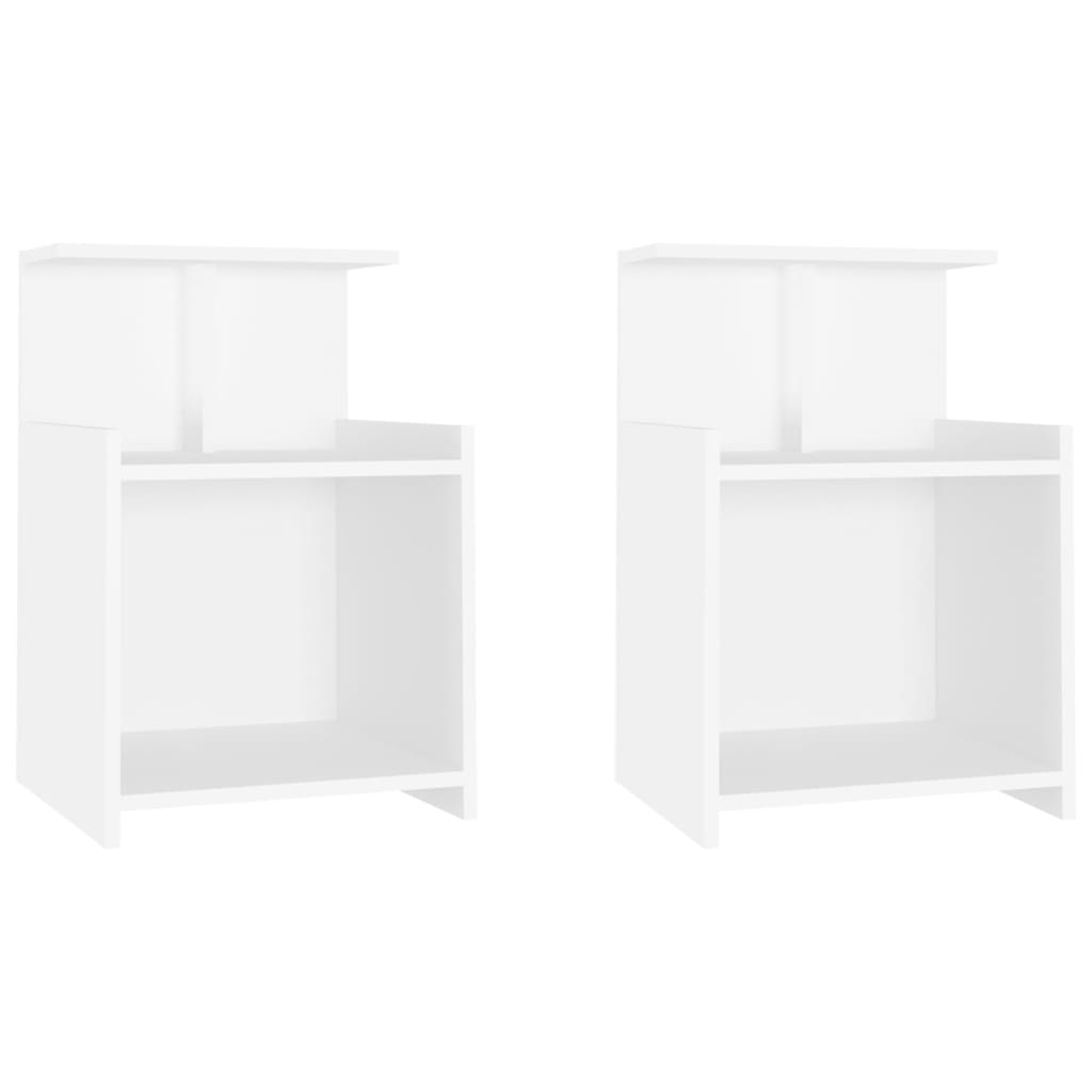 Tables de chevet 2 pcs Blanc 40x35x60 cm Aggloméré Tables de chevet vidaXL   