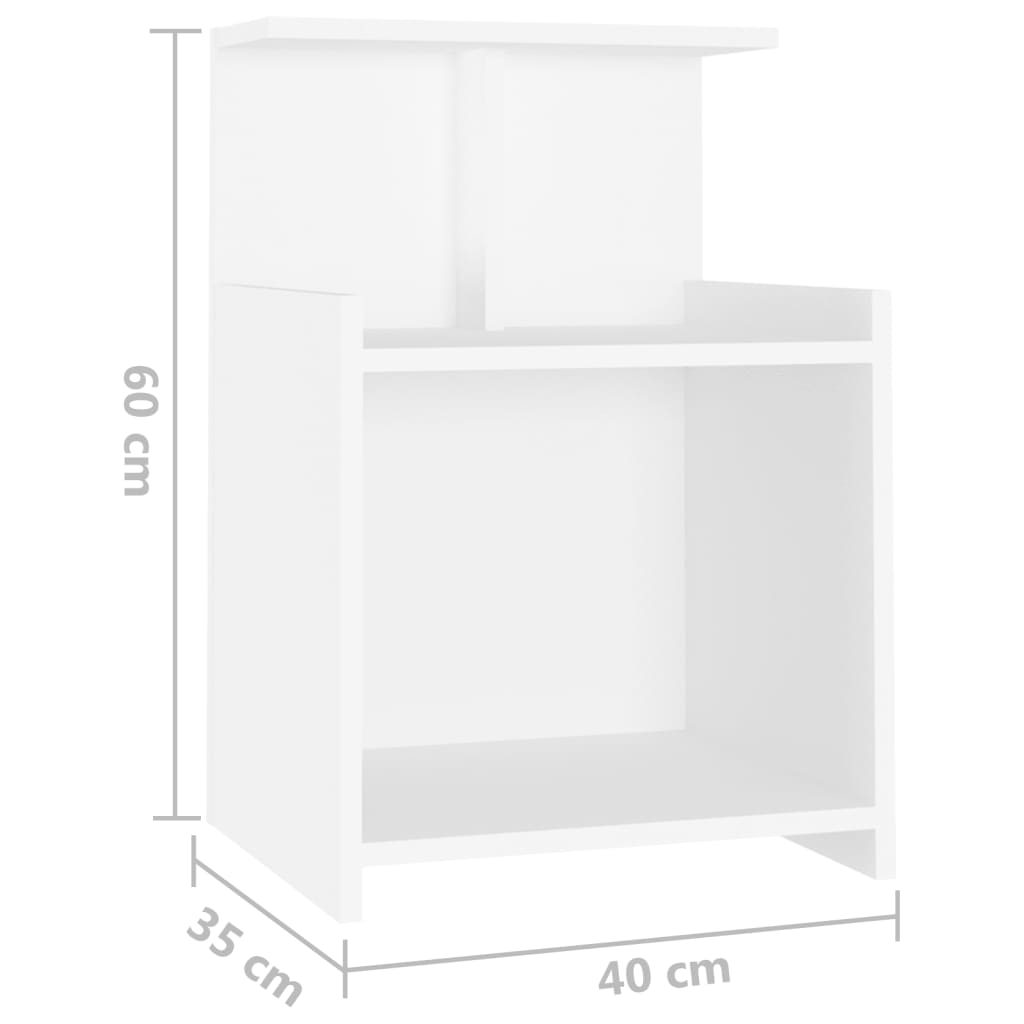 Tables de chevet 2 pcs blanc 40x35x60 cm bois d'ingénierie - XIOS