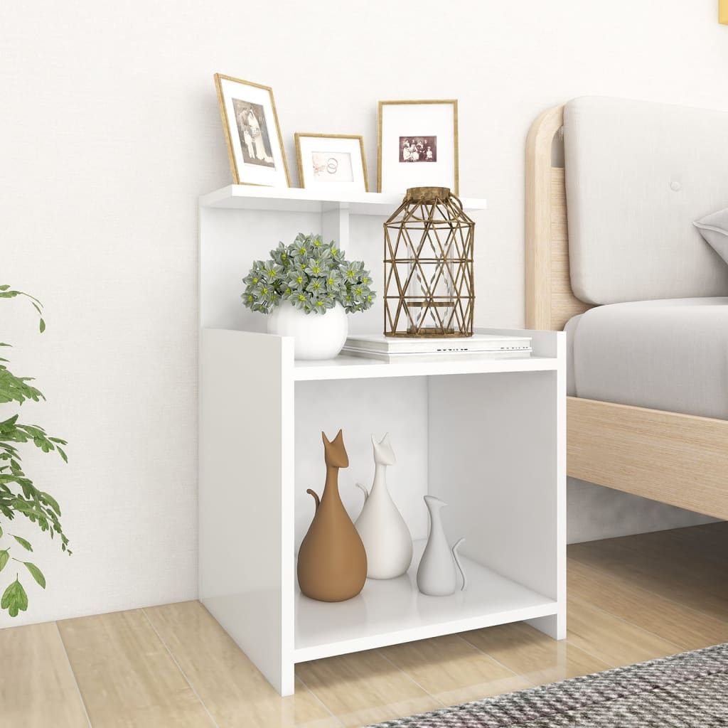 Tables de chevet 2 pcs Blanc 40x35x60 cm Aggloméré Tables de chevet vidaXL   
