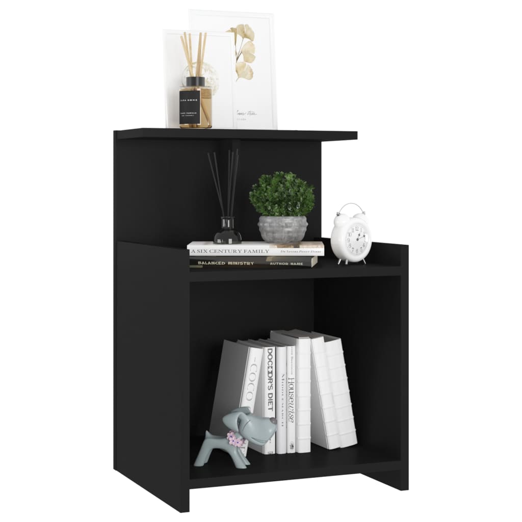 Tables de chevet 2 pcs noir 40x35x60 cm bois d'ingénierie - XIOS
