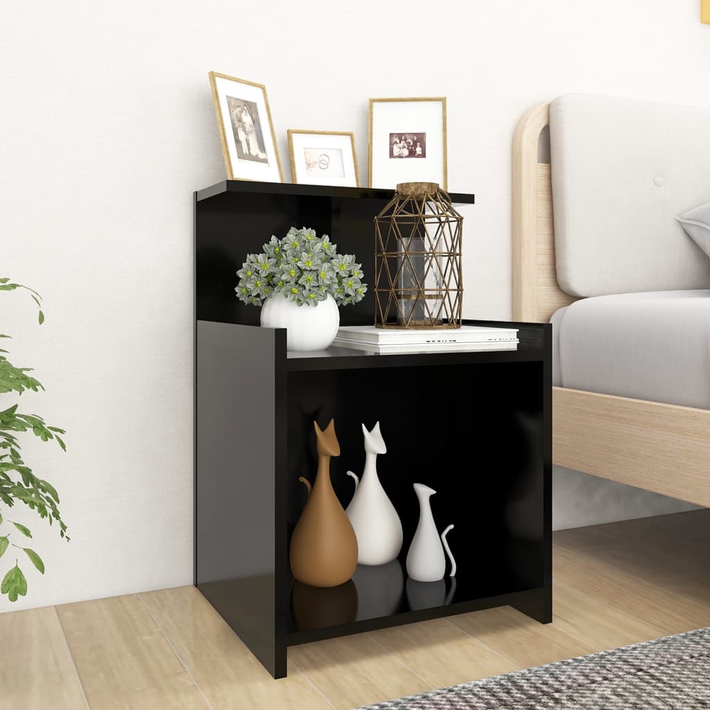 Tables de chevet 2 pcs noir 40x35x60 cm bois d'ingénierie - XIOS