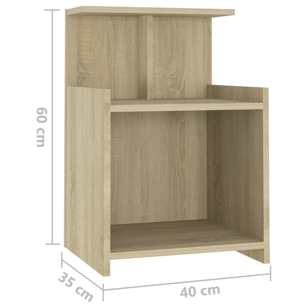 Tables de chevet 2pcs chêne sonoma 40x35x60cm bois d'ingénierie - XIOS