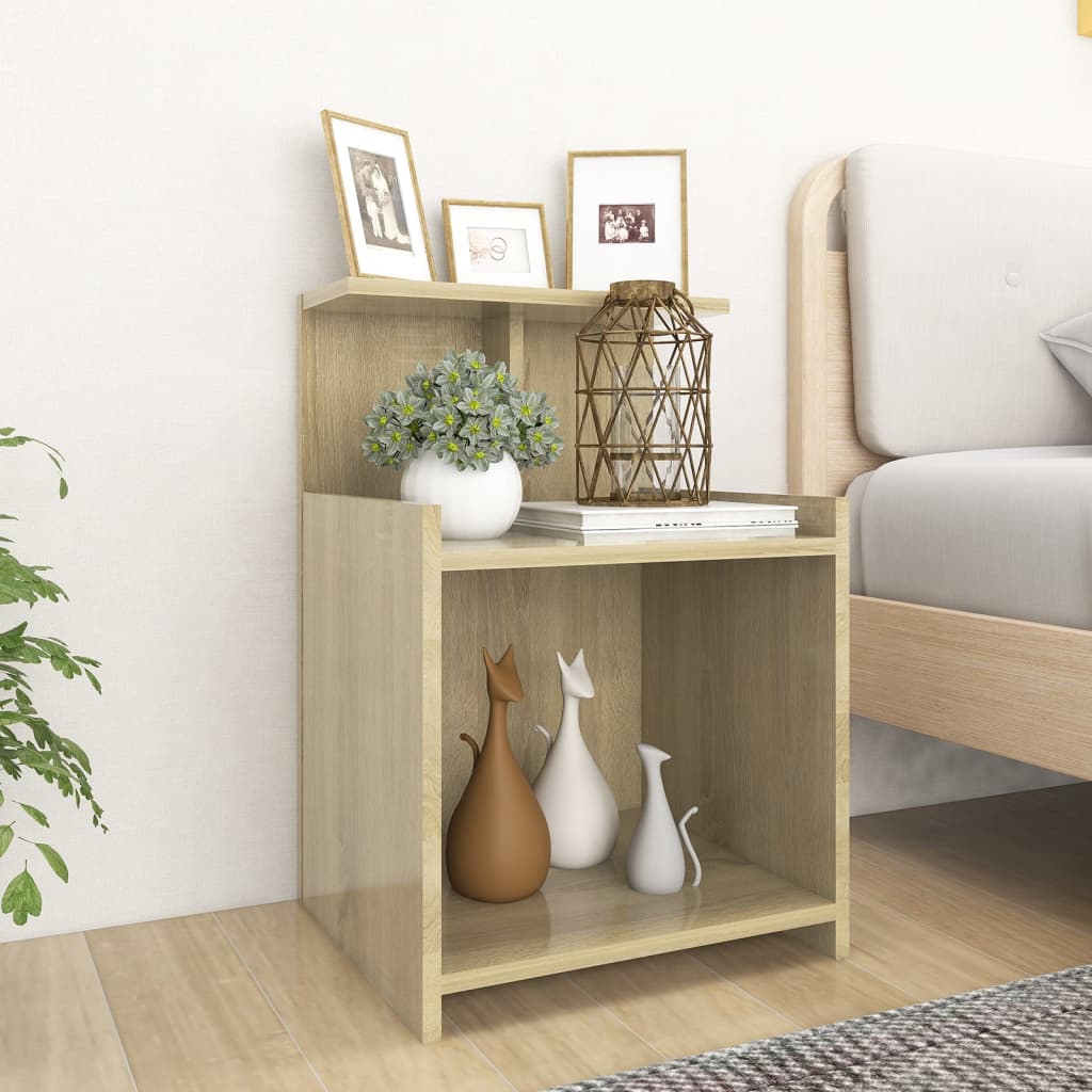 Tables de chevet 2pcs chêne sonoma 40x35x60cm bois d'ingénierie - XIOS