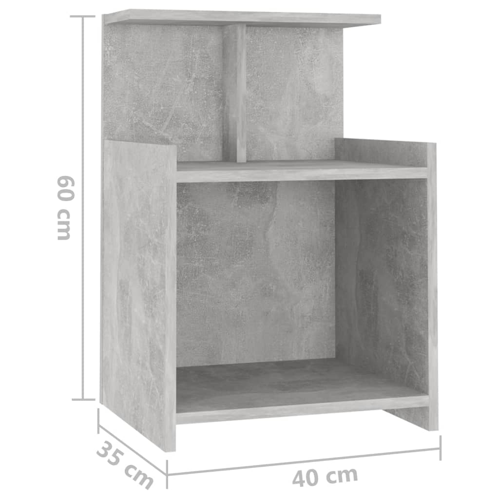 Table de chevet Gris béton 40x35x60 cm Aggloméré Tables de chevet vidaXL   