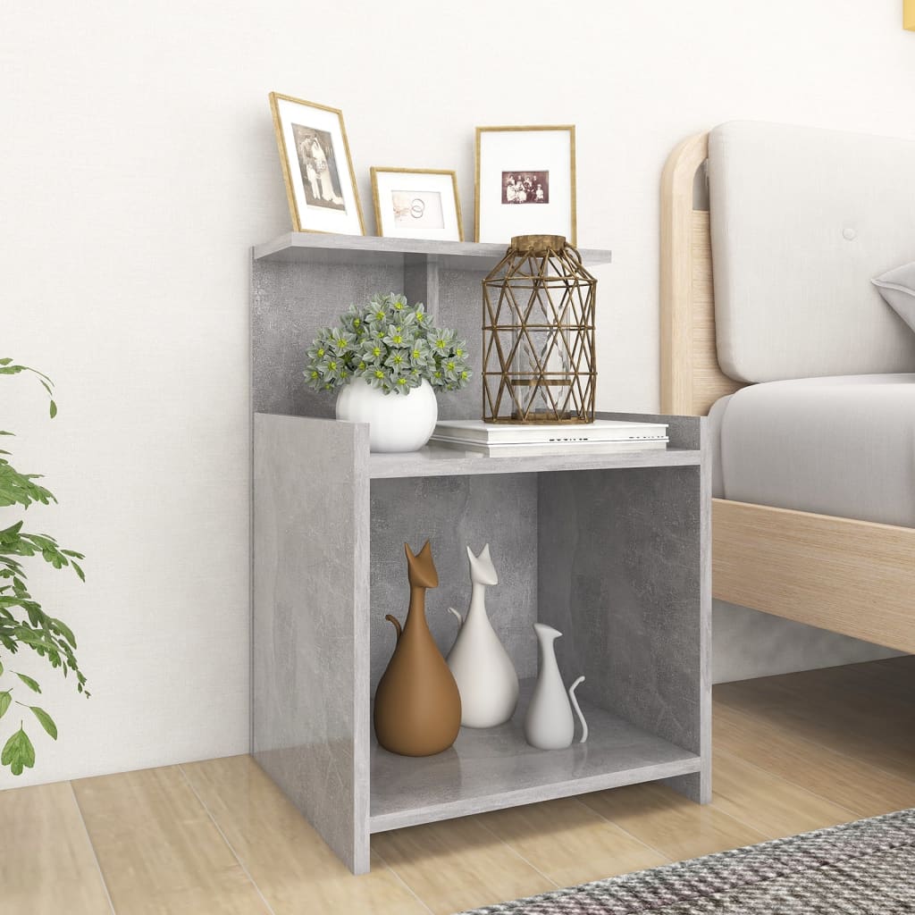 Table de chevet Gris béton 40x35x60 cm Aggloméré Tables de chevet vidaXL   