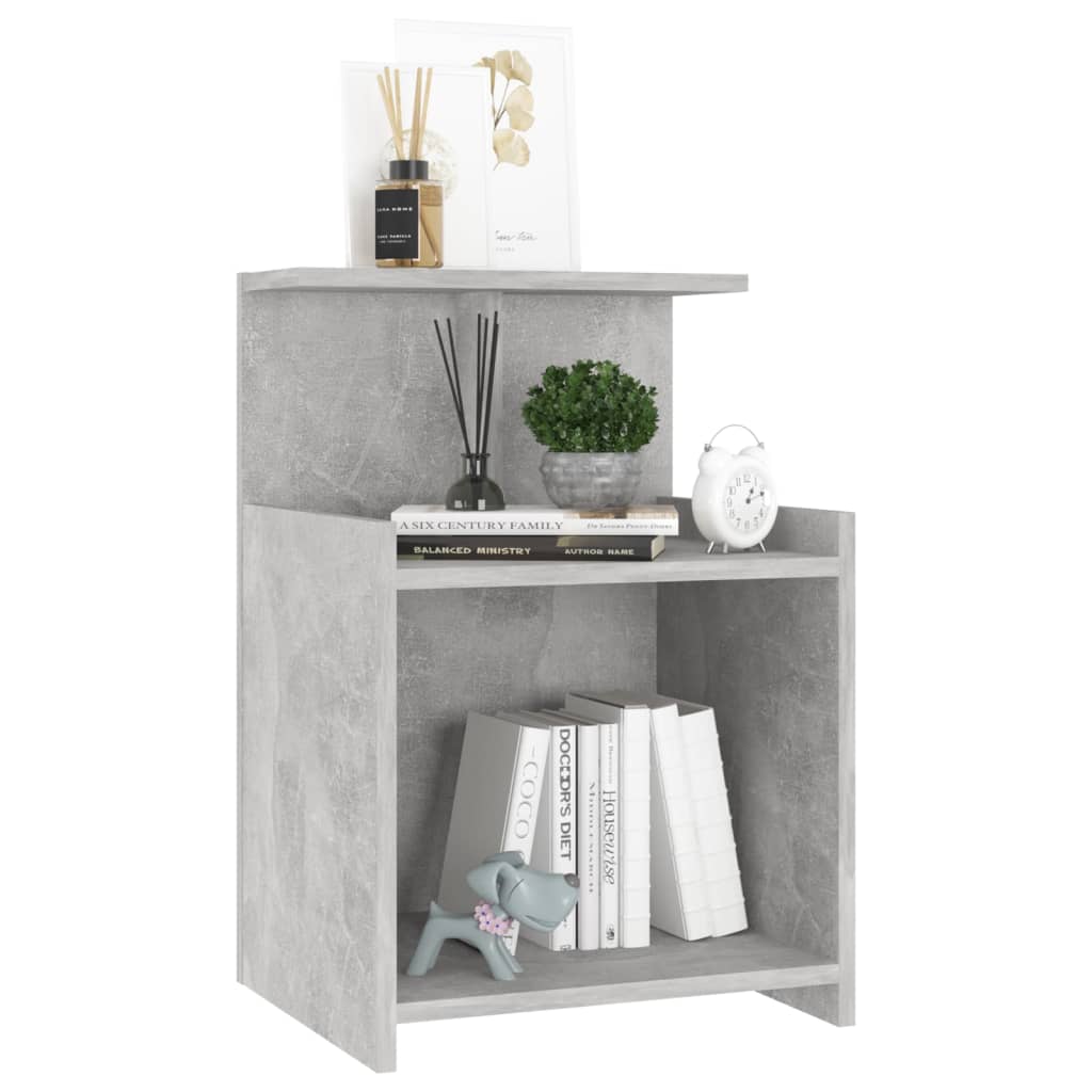 Tables de chevet 2 pcs gris béton 40x35x60 cm bois d'ingénierie - XIOS