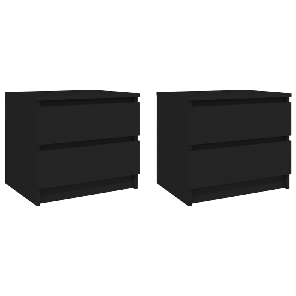 Tables de chevet 2 pcs noir 50x39x43,5 cm bois d'ingénierie - XIOS