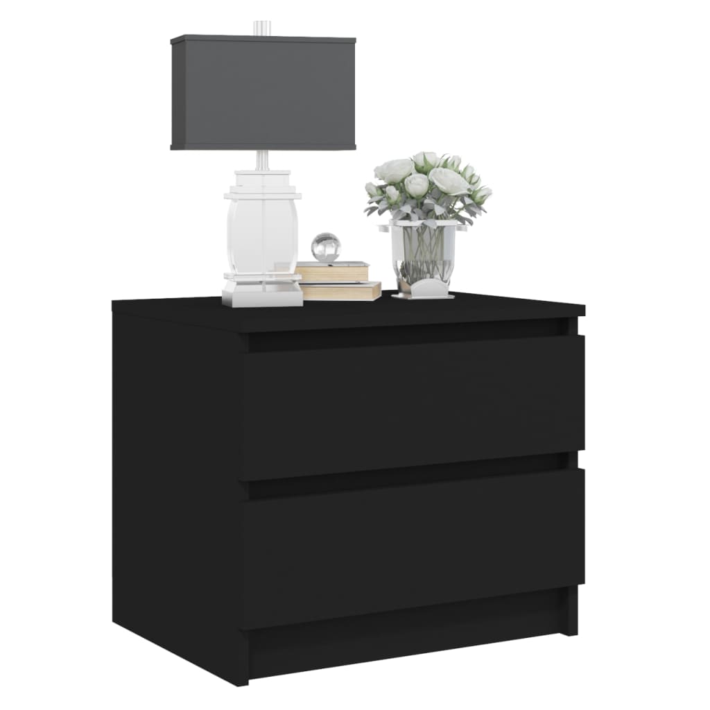 Tables de chevet 2 pcs noir 50x39x43,5 cm bois d'ingénierie - XIOS