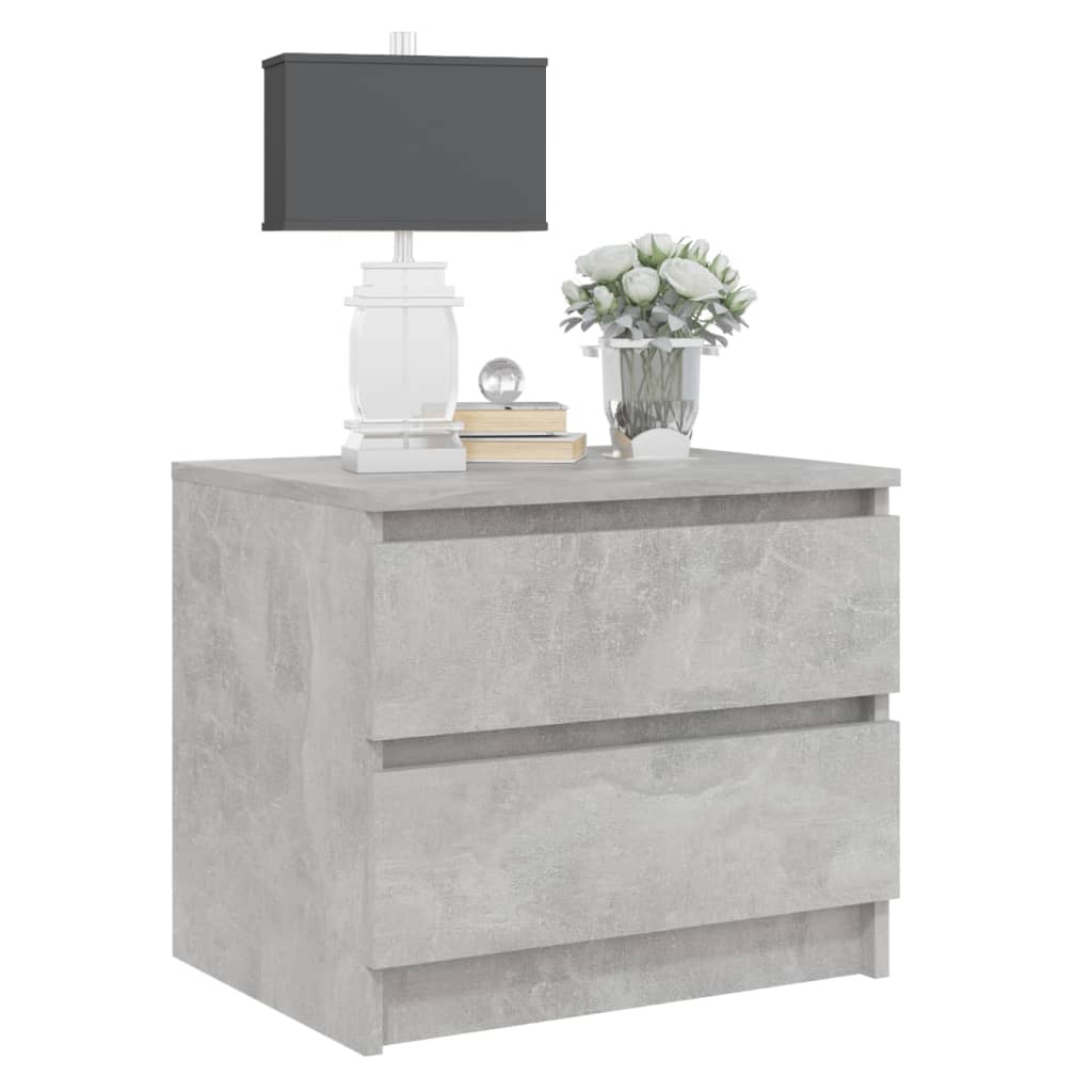Tables de chevet 2 pcs Gris béton 50x39x43,5 cm Aggloméré Tables de chevet vidaXL   