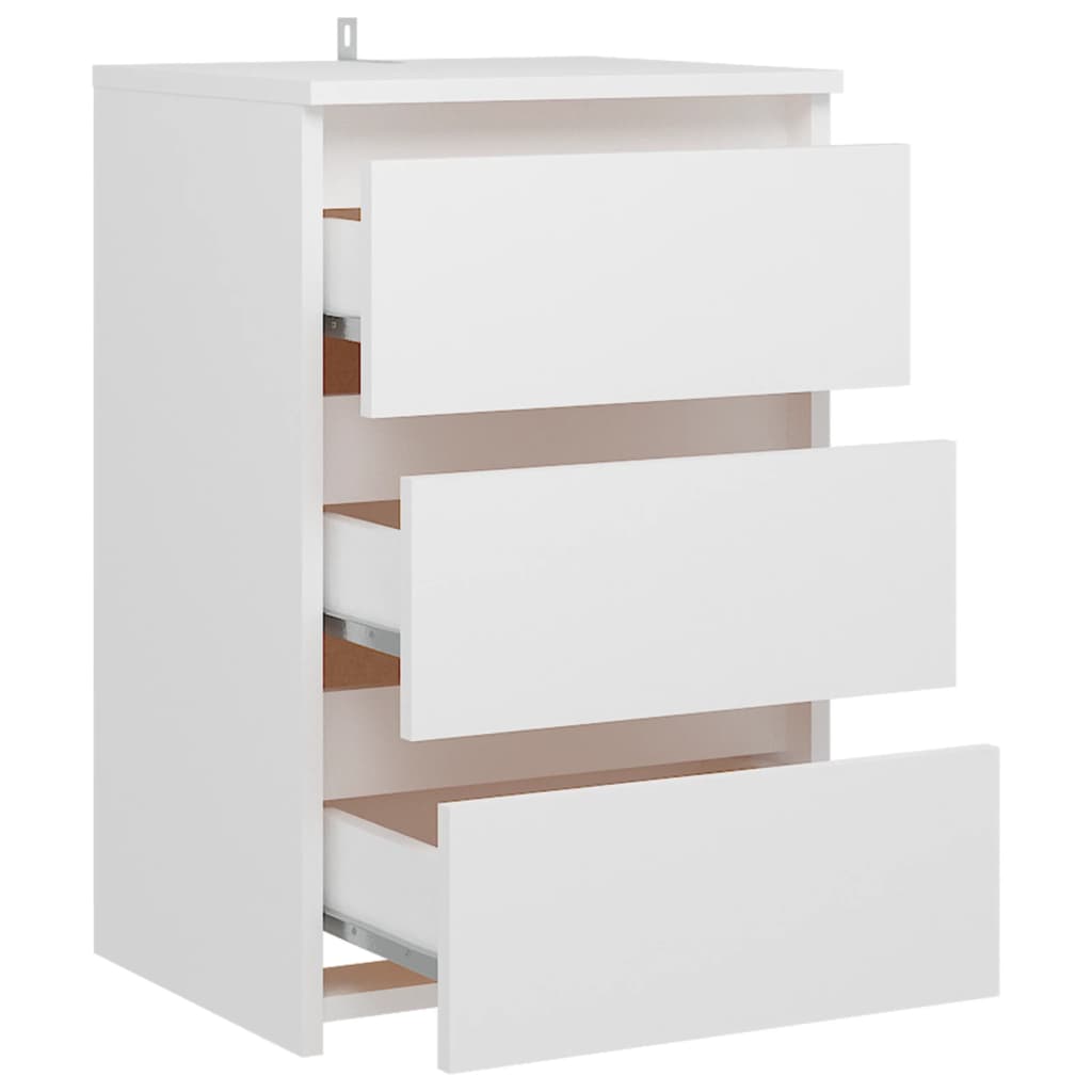 Table de chevet blanc 40x35x62,5 cm bois d'ingénierie - XIOS