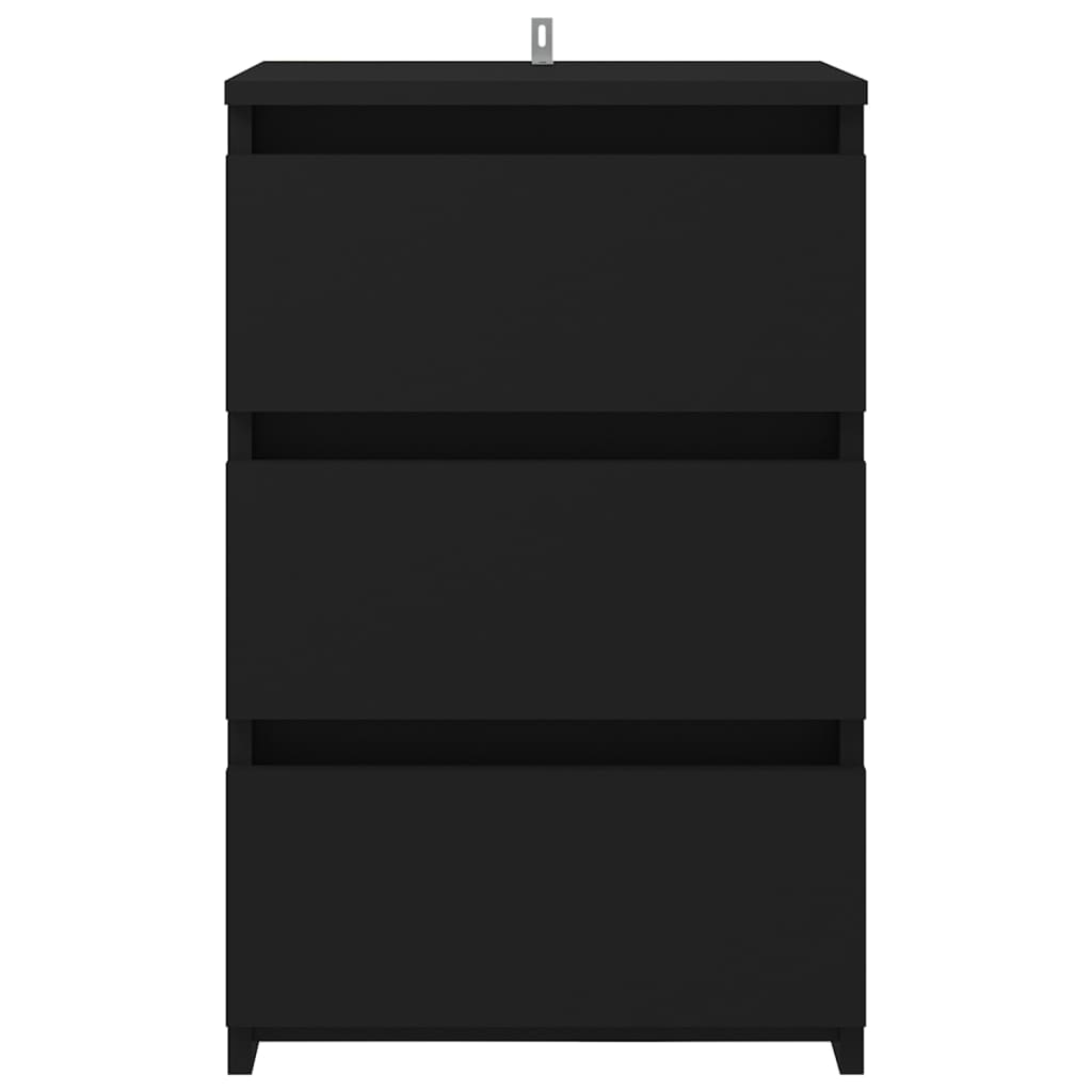 Table de chevet noir 40x35x62,5 cm bois d'ingénierie - XIOS
