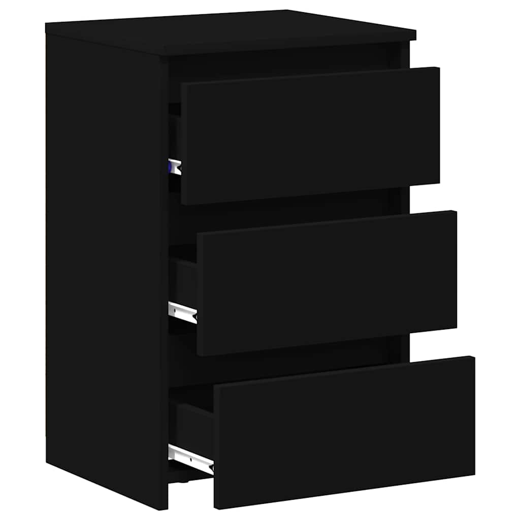 Tables de chevet 2 pcs noir 40x35x62,5 cm bois d'ingénierie - XIOS