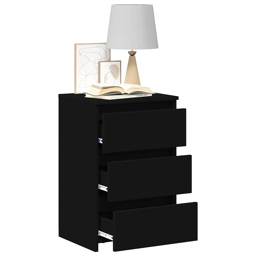 Tables de chevet 2 pcs noir 40x35x62,5 cm bois d'ingénierie - XIOS