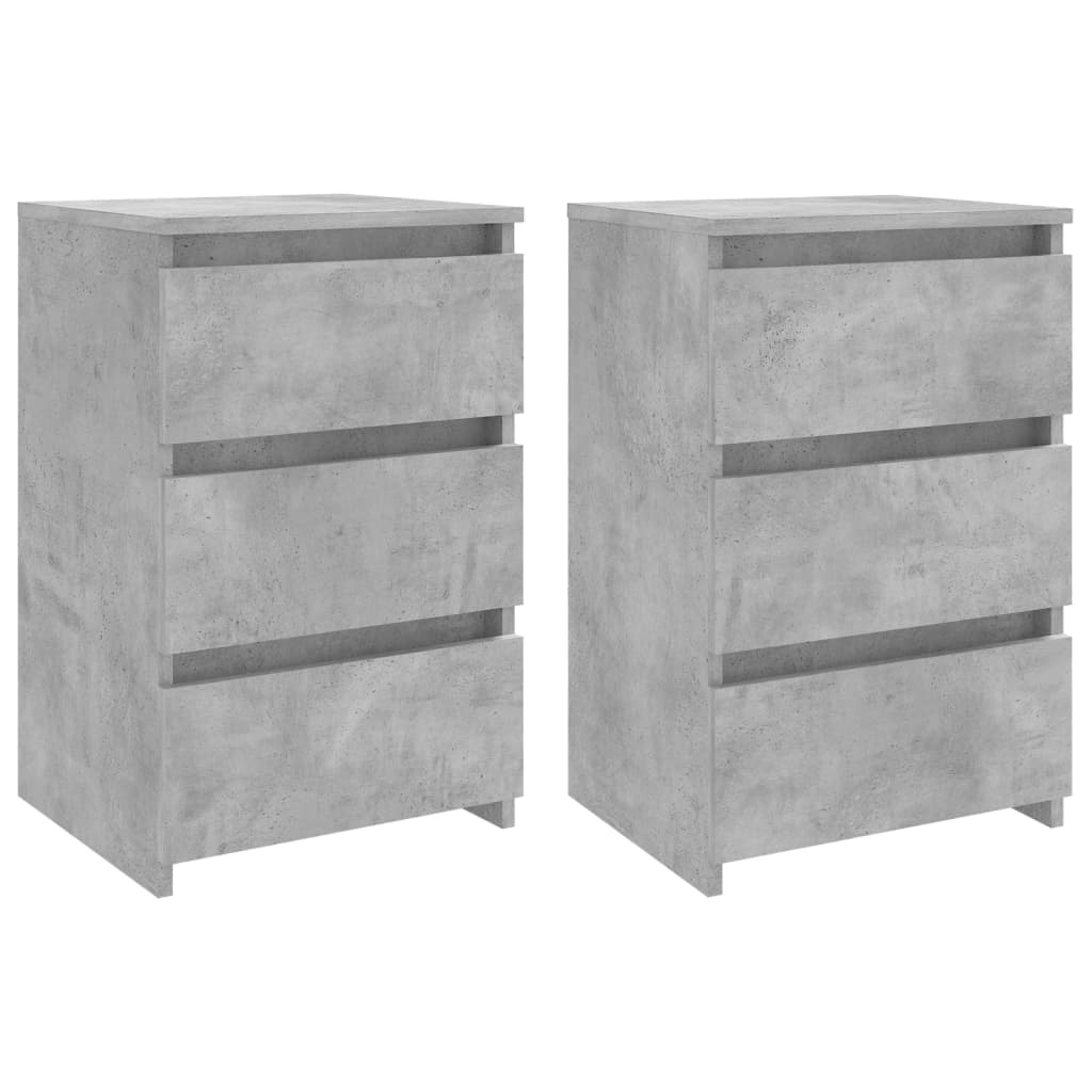 Tables de chevet 2 pcs Gris béton 40x35x62,5 cm Aggloméré Tables de chevet vidaXL   
