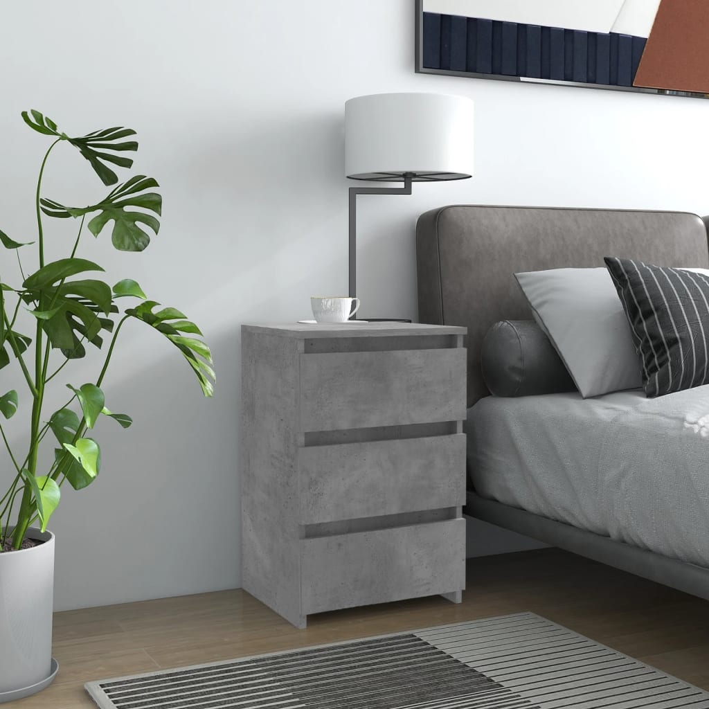 Tables de chevet 2 pcs Gris béton 40x35x62,5 cm Aggloméré Tables de chevet vidaXL   