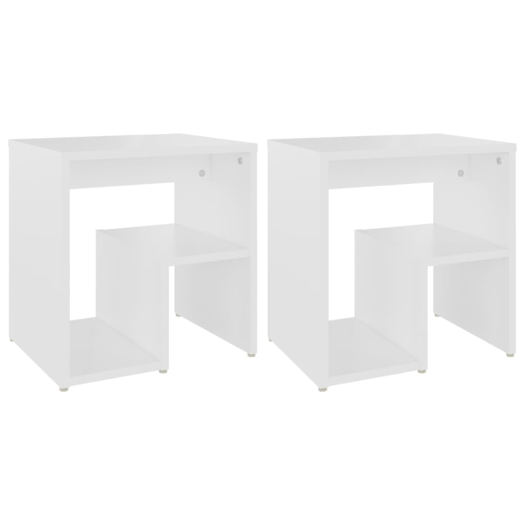 Tables de chevet 2 pcs Blanc 40x30x40 cm Aggloméré Tables de chevet vidaXL   