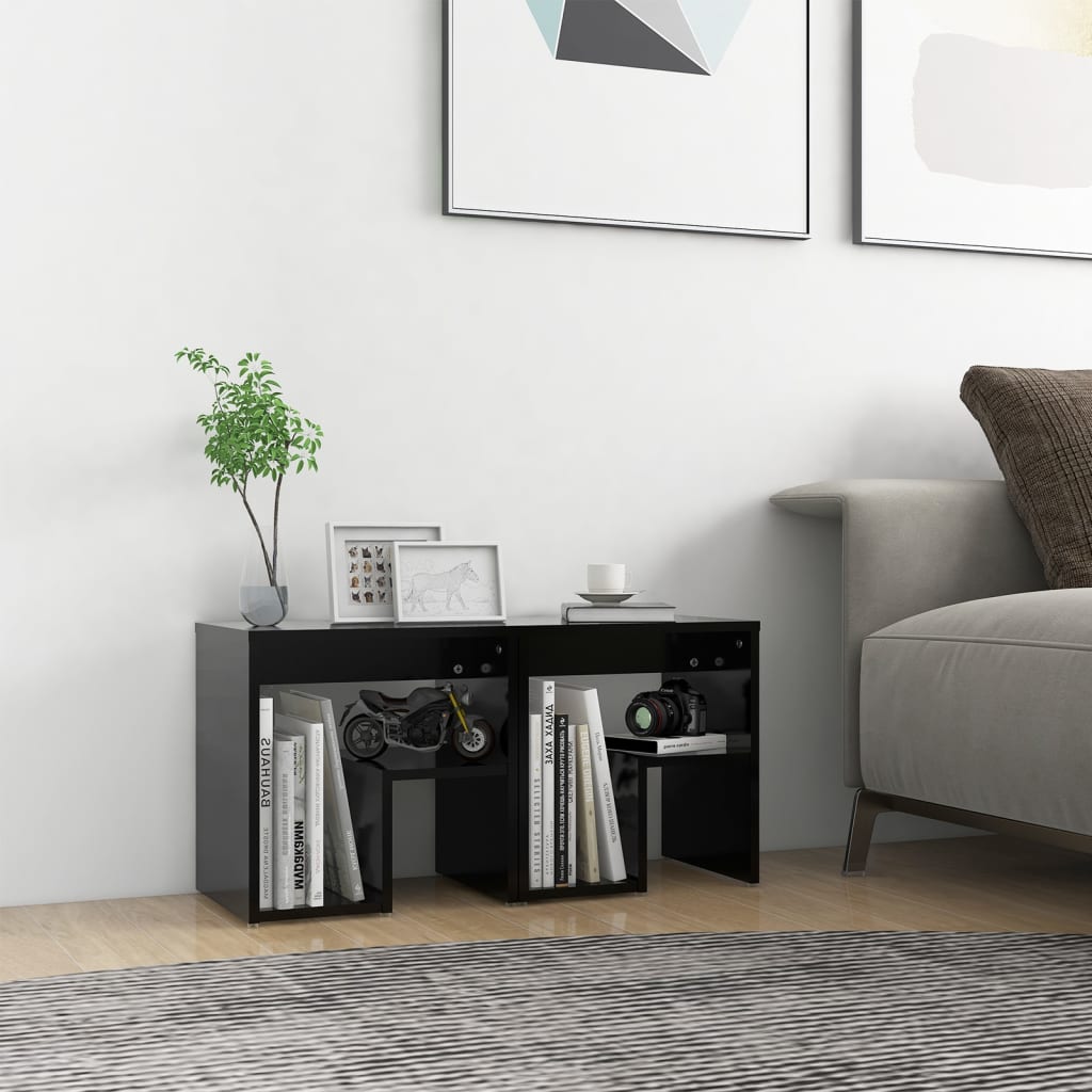 Tables de chevet 2 pcs Noir 40x30x40 cm Aggloméré Tables de chevet vidaXL   