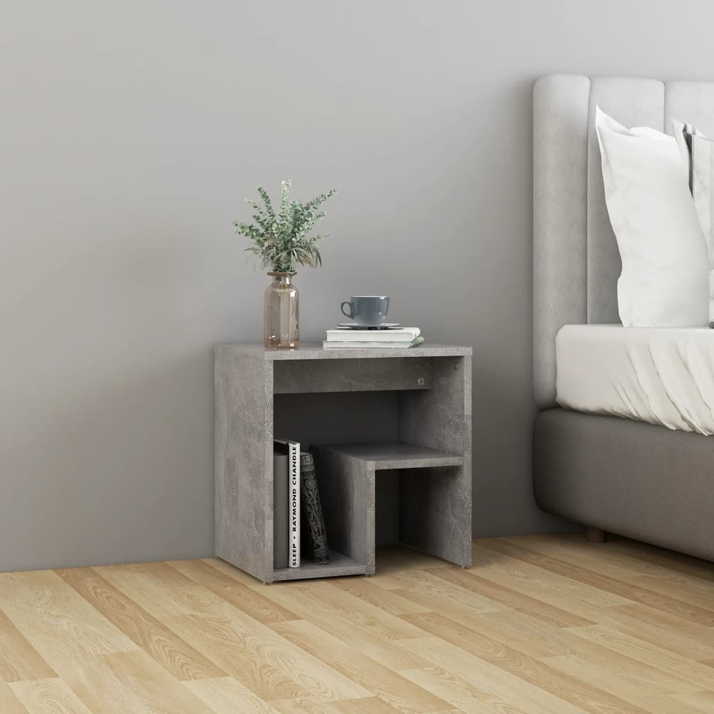 Tables de chevet 2 pcs gris béton 40x30x40 cm bois d'ingénierie - XIOS