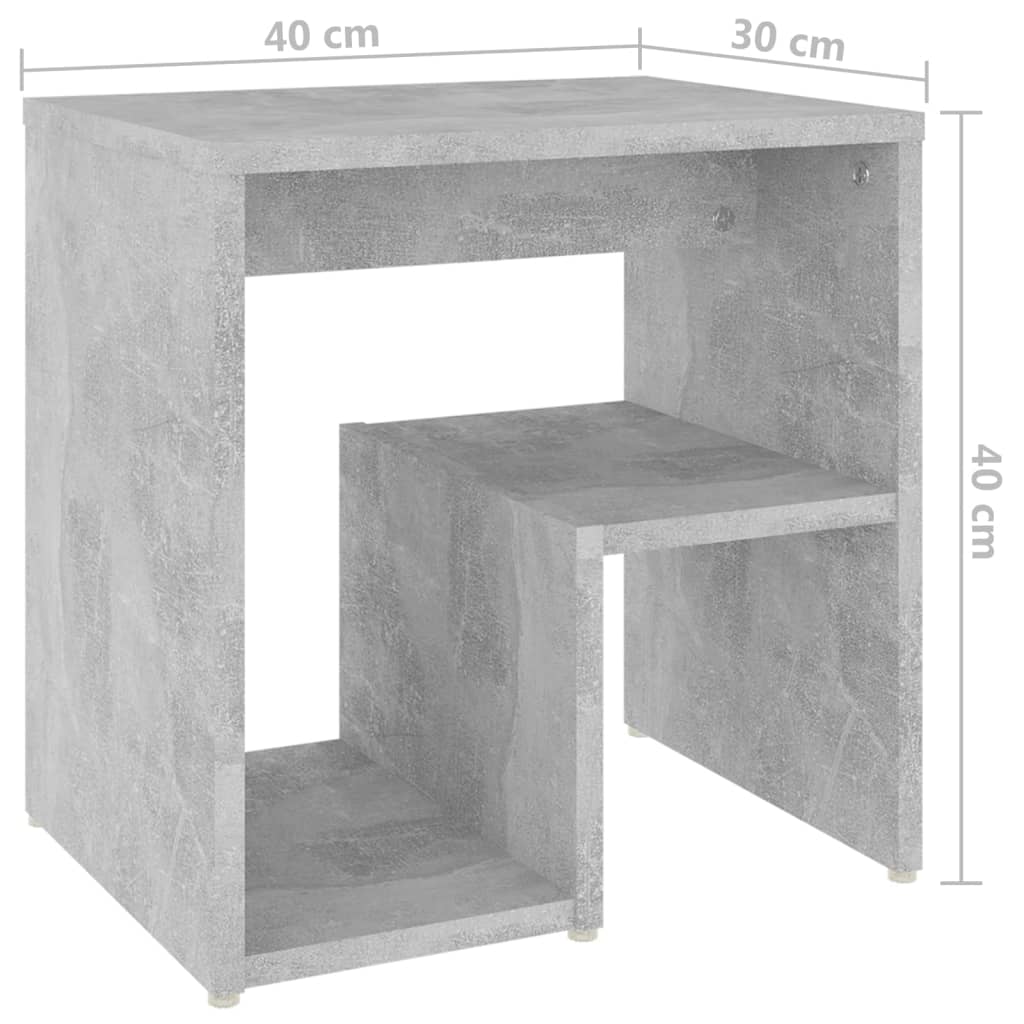 Tables de chevet 2 pcs gris béton 40x30x40 cm bois d'ingénierie - XIOS