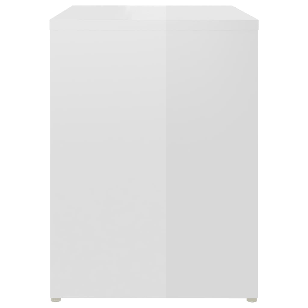 Tables de chevet 2pcs blanc brillant 40x30x40cm bois ingénierie - XIOS