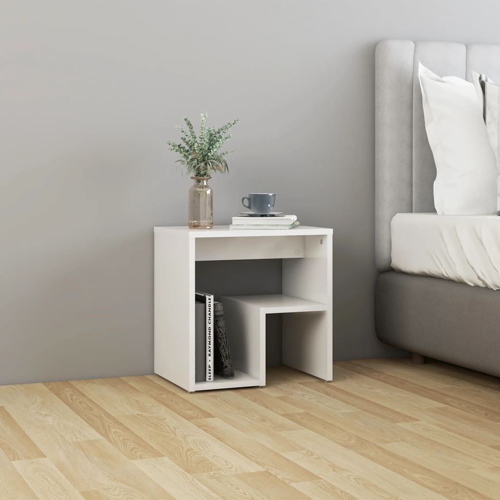 Tables de chevet 2pcs blanc brillant 40x30x40cm bois ingénierie - XIOS