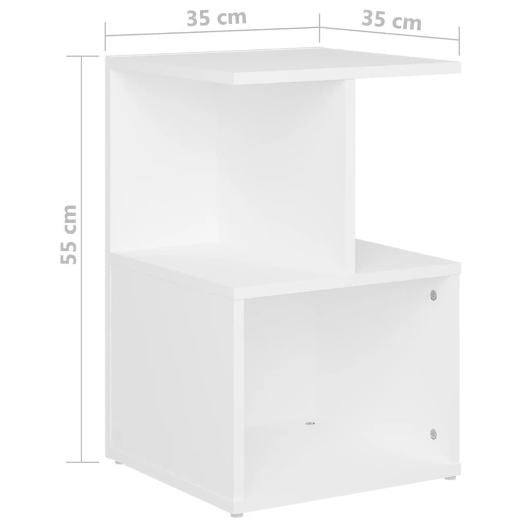 Tables de chevet 2 pcs blanc 35x35x55 cm bois d'ingénierie - XIOS