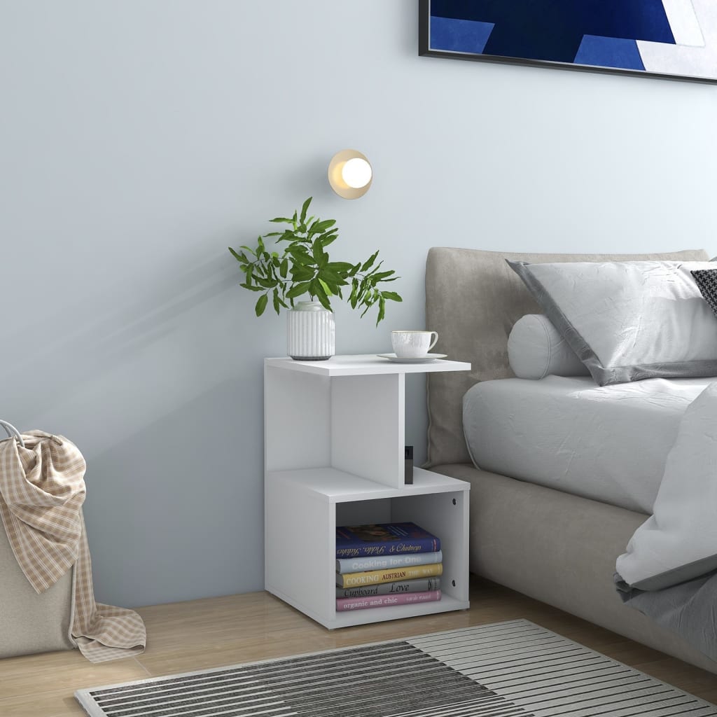 Tables de chevet 2 pcs Blanc 35x35x55 cm Aggloméré Tables de chevet vidaXL   