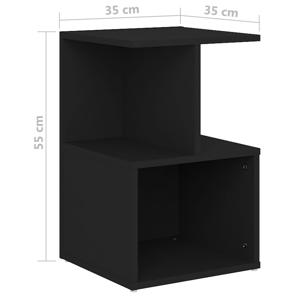 Tables de chevet 2 pcs noir 35x35x55 cm bois d'ingénierie - XIOS