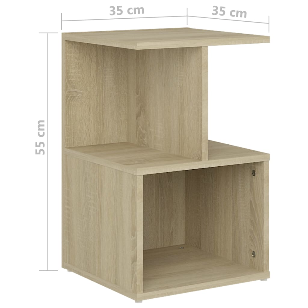 Table de chevet Chêne sonoma 35x35x55 cm Aggloméré Tables de chevet vidaXL   