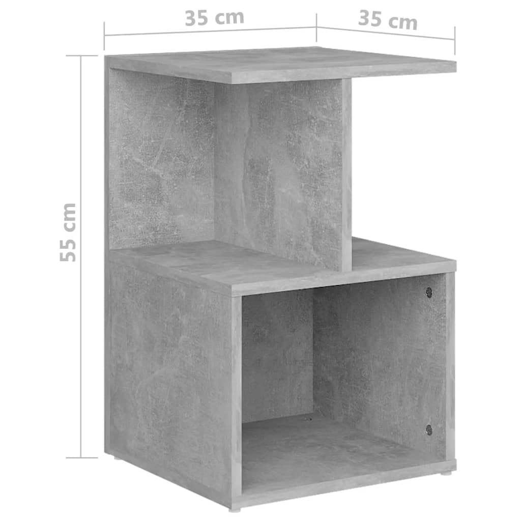 Tables de chevet 2 pcs Gris béton 35x35x55 cm Aggloméré Tables de chevet vidaXL   