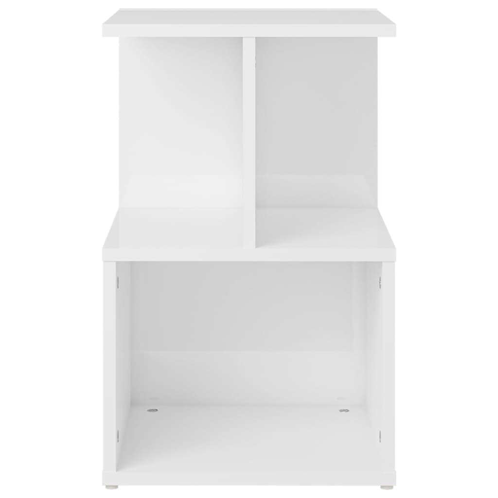 Tables de chevet 2pcs Blanc brillant 35x35x55cm bois ingénierie - XIOS