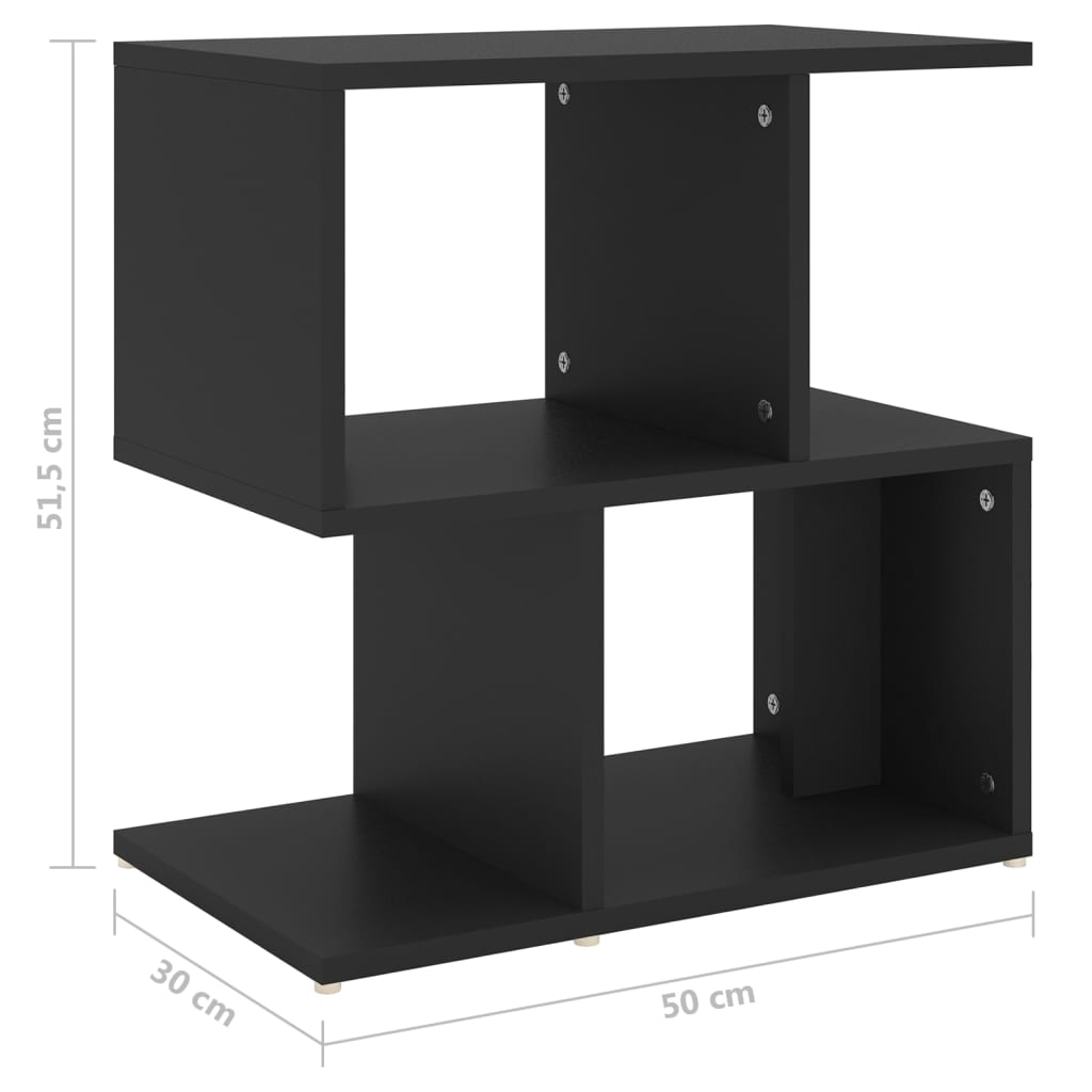 Tables de chevet 2 pcs noir 50x30x51,5 cm bois d'ingénierie - XIOS