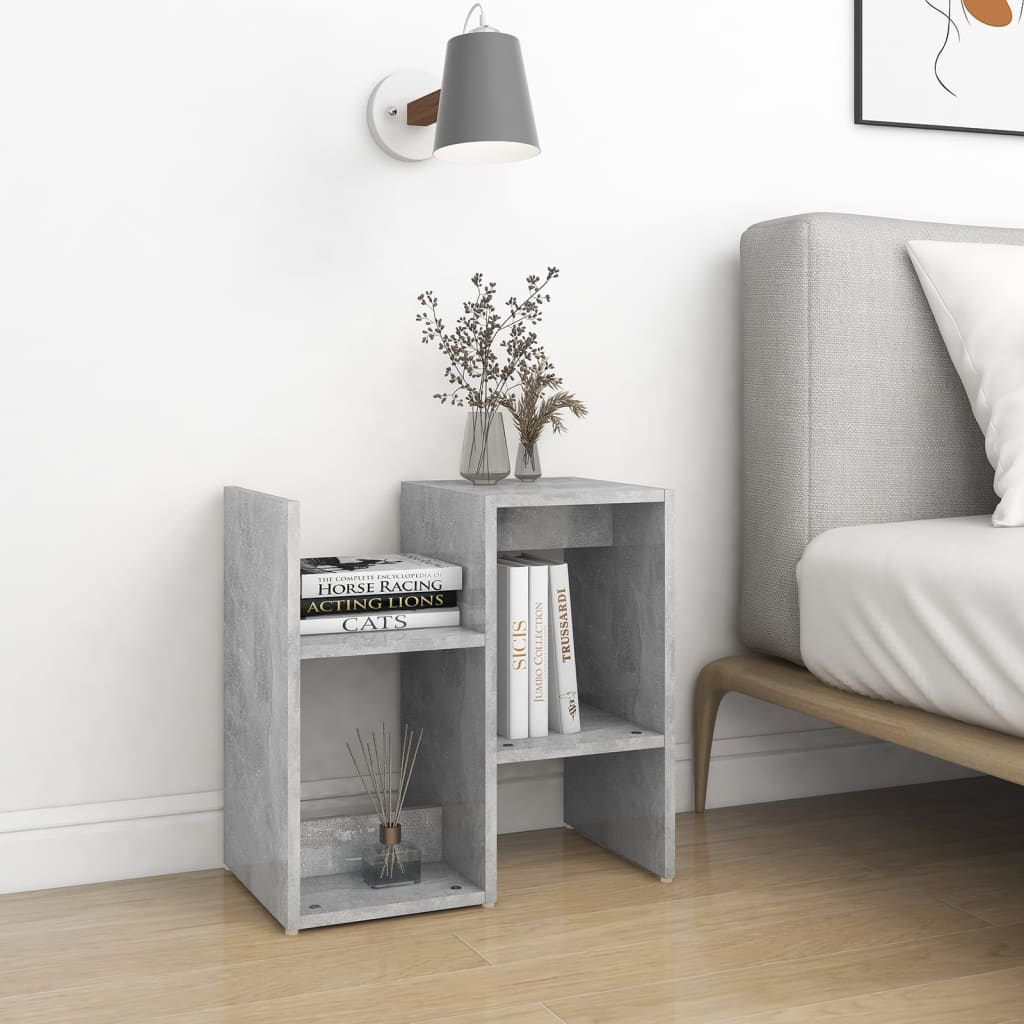 Tables de chevet 2pcs gris béton 50x30x51,5cm bois d'ingénierie - XIOS