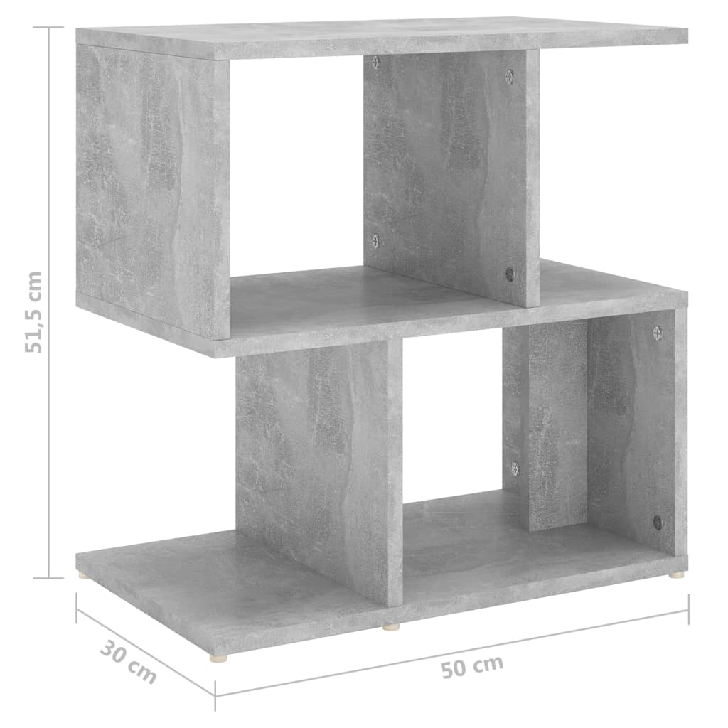 Tables de chevet 2pcs gris béton 50x30x51,5cm bois d'ingénierie - XIOS