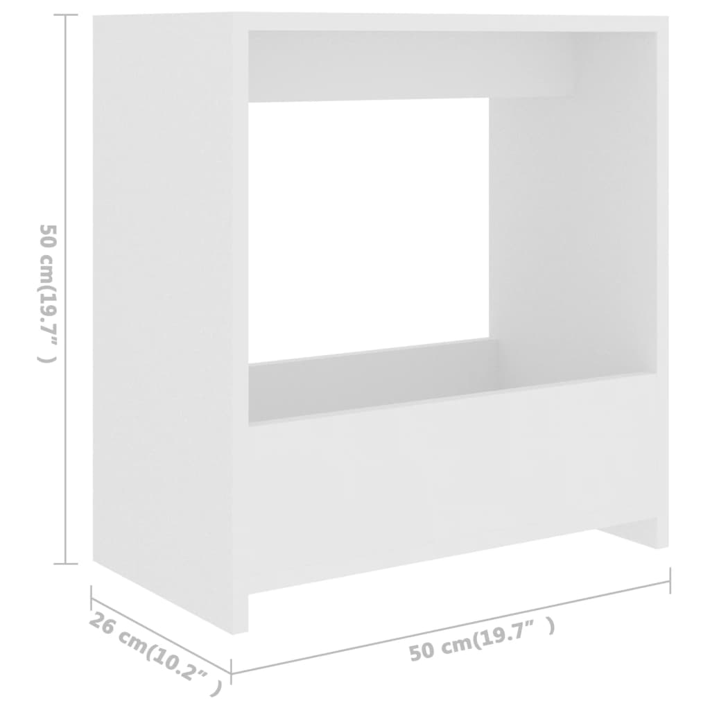 Table d'appoint blanc 50x26x50 cm bois d'ingénierie - XIOS