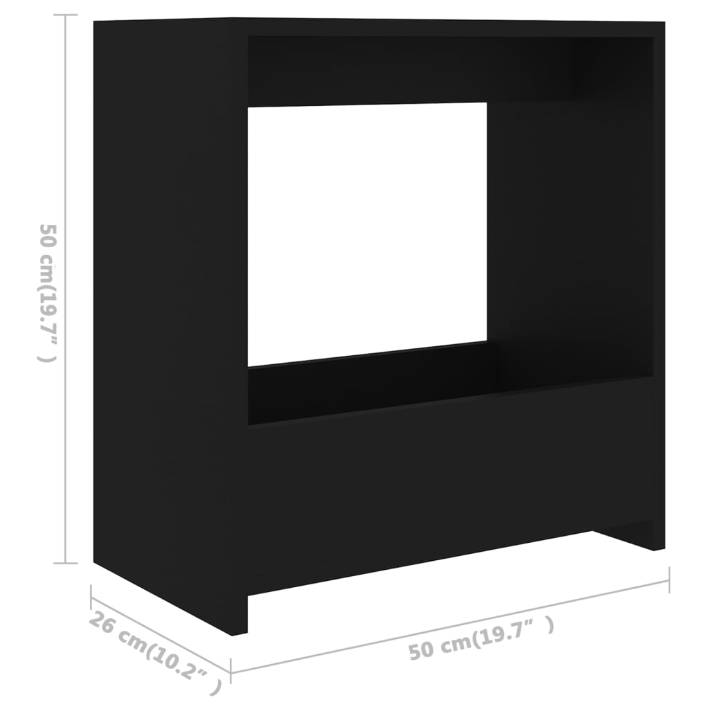 Table d'appoint noir 50x26x50 cm bois d'ingénierie - XIOS