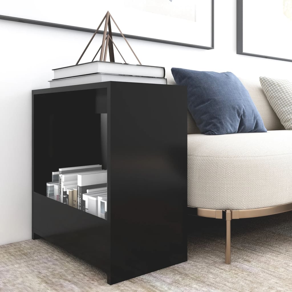 Table d'appoint noir 50x26x50 cm bois d'ingénierie - XIOS