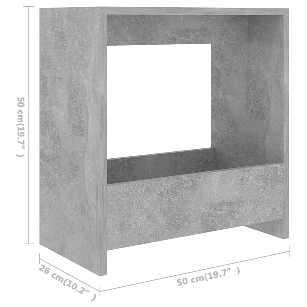 Table d'appoint gris béton 50x26x50 cm bois d'ingénierie - XIOS