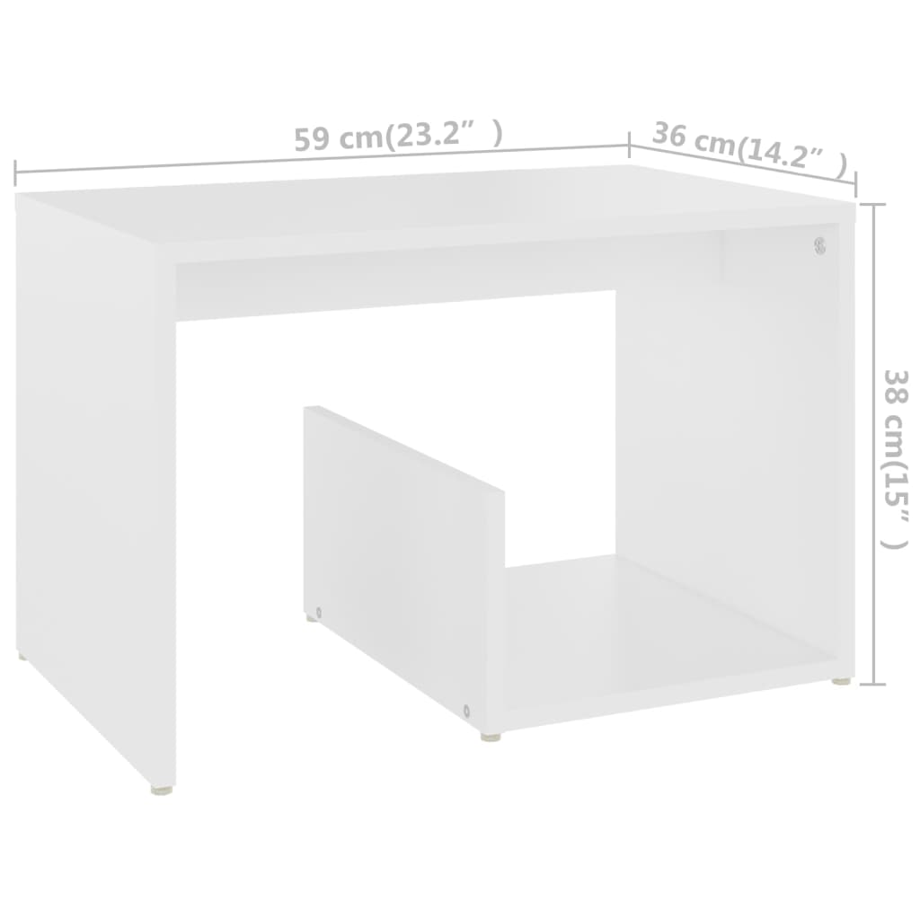 Table d'appoint blanc 59x36x38 cm bois d'ingénierie - XIOS
