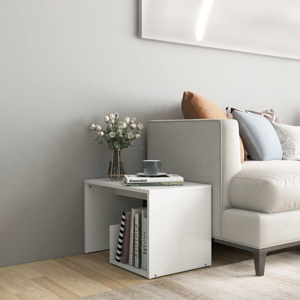 Table d'appoint blanc 59x36x38 cm bois d'ingénierie - XIOS