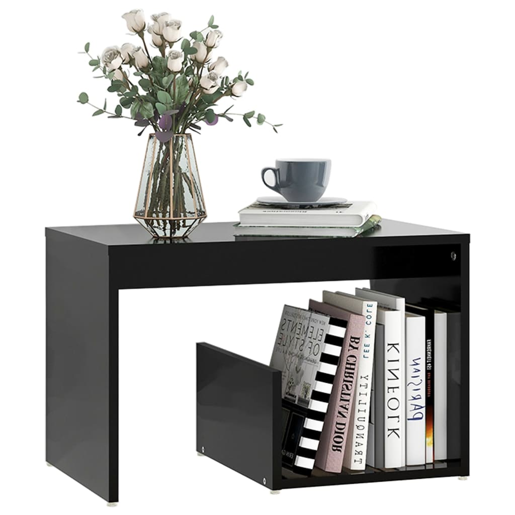 Table d'appoint noir 59x36x38 cm bois d'ingénierie - XIOS