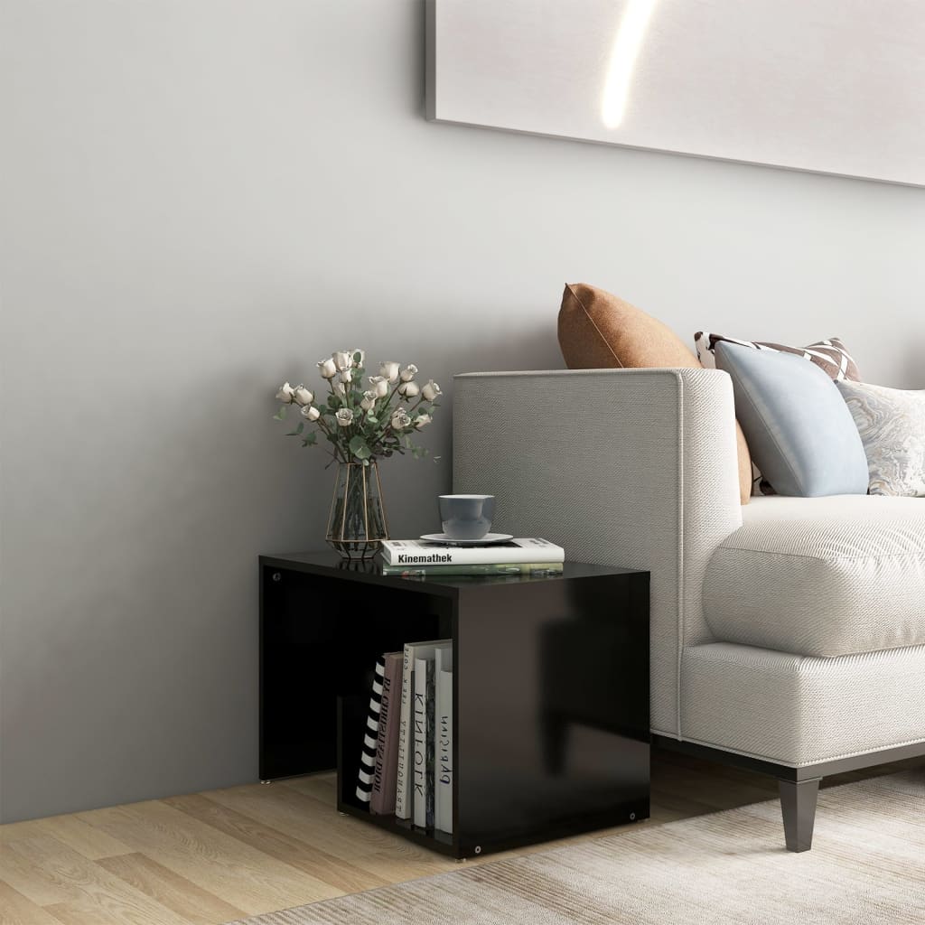 Table d'appoint noir 59x36x38 cm bois d'ingénierie - XIOS