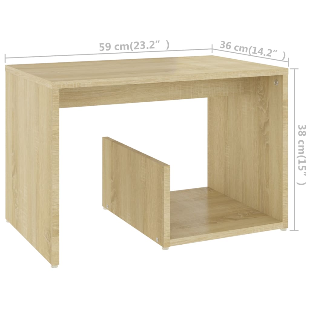 Table d'appoint chêne sonoma 59x36x38 cm bois d'ingénierie - XIOS