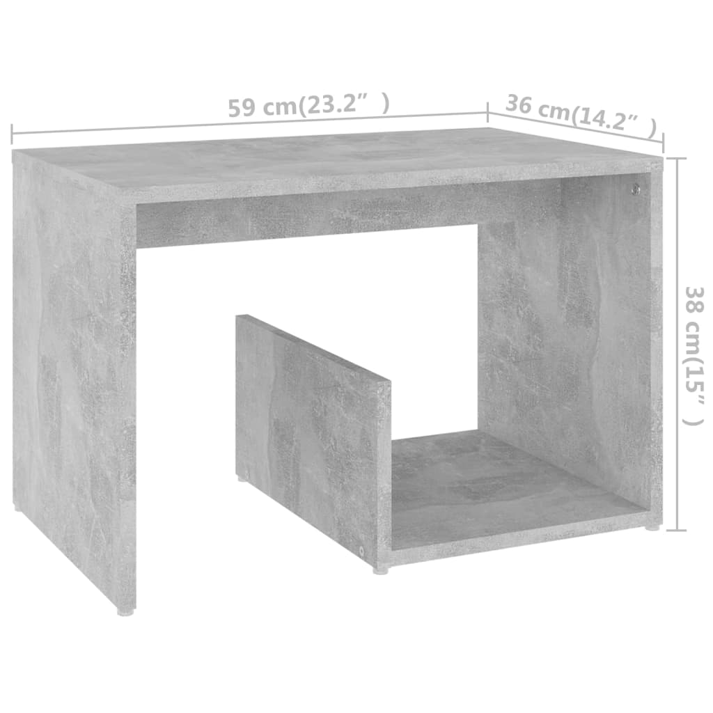 Table d'appoint Gris béton 59x36x38 cm Aggloméré - XIOS