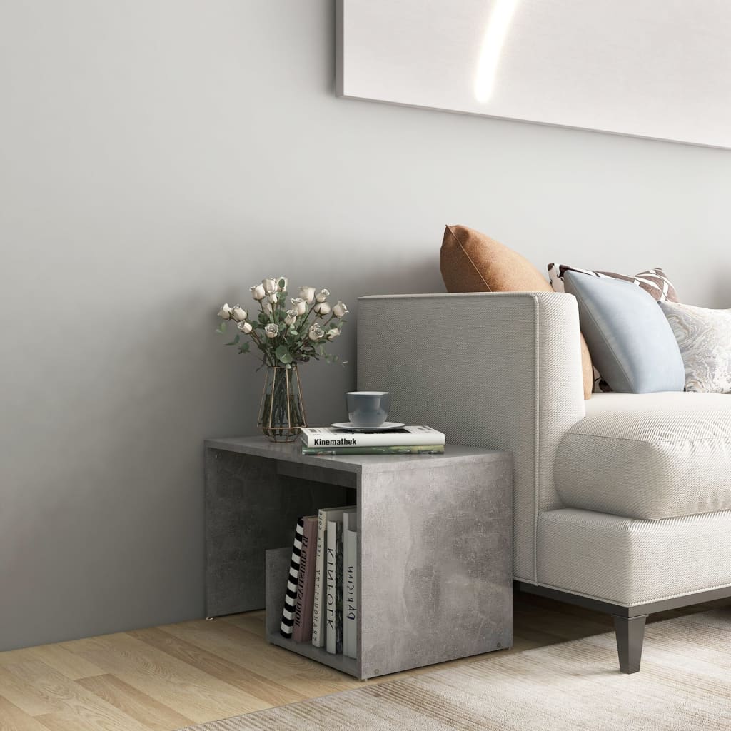Table d'appoint Gris béton 59x36x38 cm Aggloméré - XIOS