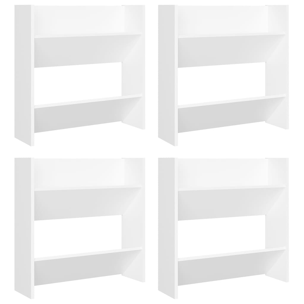 Armoires à chaussures murales 4 pcs blanc bois d'ingénierie - XIOS