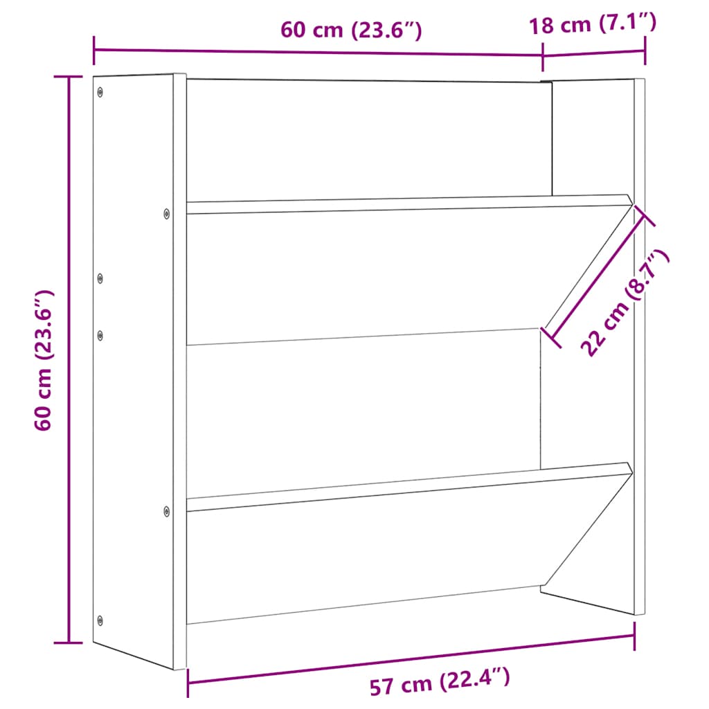 Armoires à chaussures murales 4 pcs blanc bois d'ingénierie - XIOS