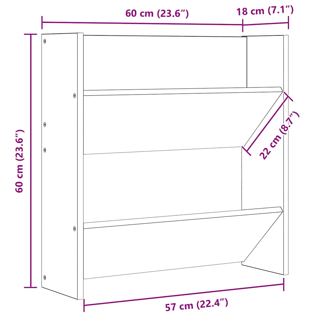 Armoires à chaussures murales 4 pcs noir bois d'ingénierie - XIOS